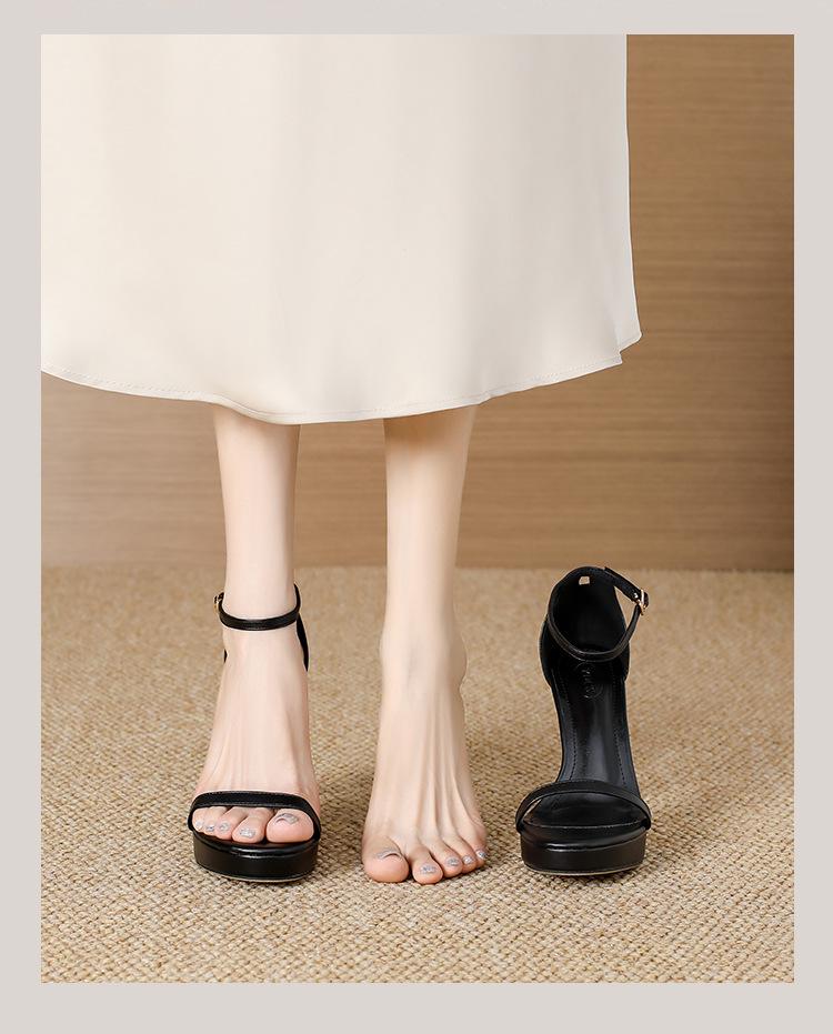 Summer 2024 Women's 11cm Open-Toe Waterproof Stiletto Platform Sandals