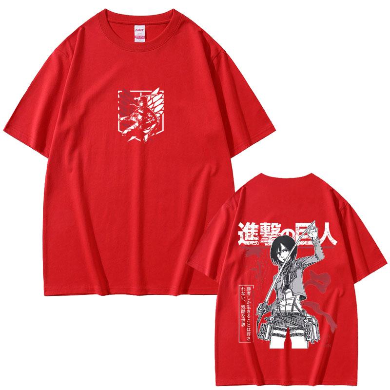 Anime Attack on Titan Mikasa AckerUnisex Merch Tshirt Unisex Women Unisexga Harajuku Oversized T Shirt Male Casual Retro Cotton Tshirts