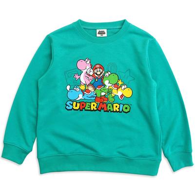 Fine Plus Super Mario Sweatshirt, Mario, Luigi, Yoshi, Long Sleeve, Fleece Lining