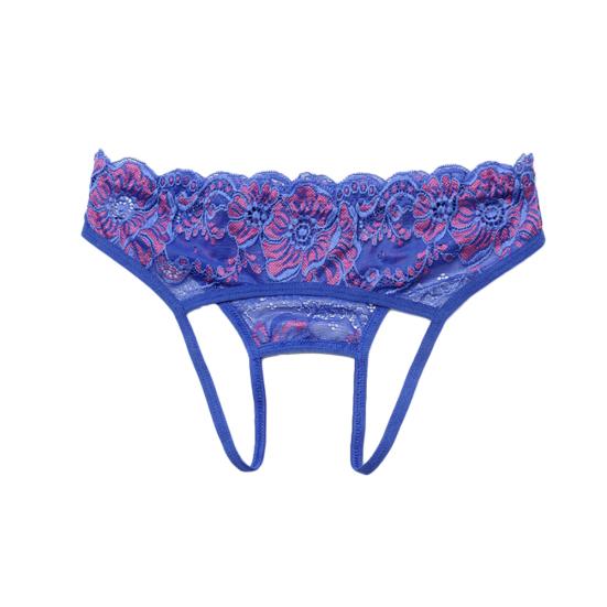 Dámské sexy krajkové spodní prádlo G-String s nízkým pasem, průhledné, rozkrokové tanga kalhotky
