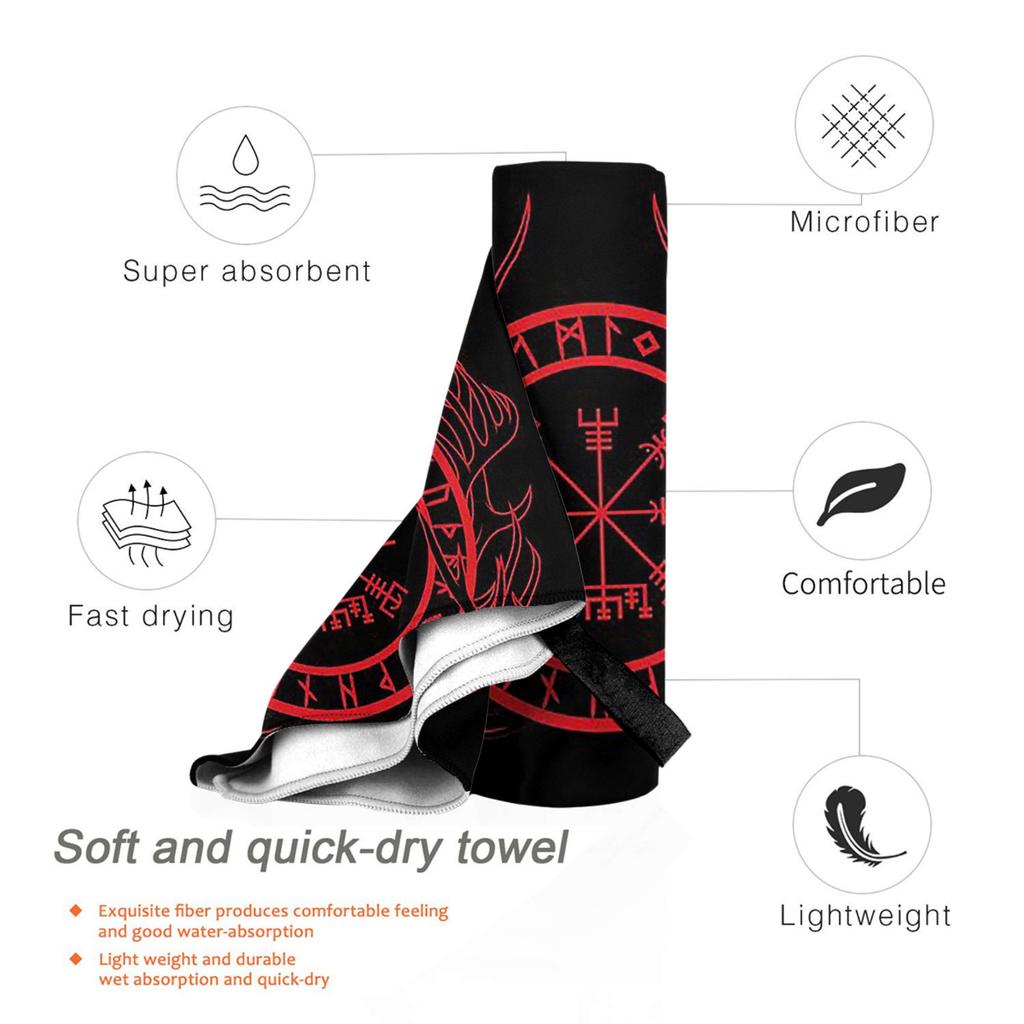Vegvisir Eikthyrnir, Stag Of Valhalla Viking Art Deer Beach Towel Soft Microfiber Quick Dry Absorbent Quick Towels For Swimming