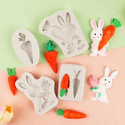 Molde de Silicona de Conejo Zanahoria 3D Molde de Chocolate de Grado Alimenticio para Decoración de Pasteles de Fondant y Arte en Resina Apto para Horno y Lavavajillas Molde para Dulces de Fácil Desmoldeo