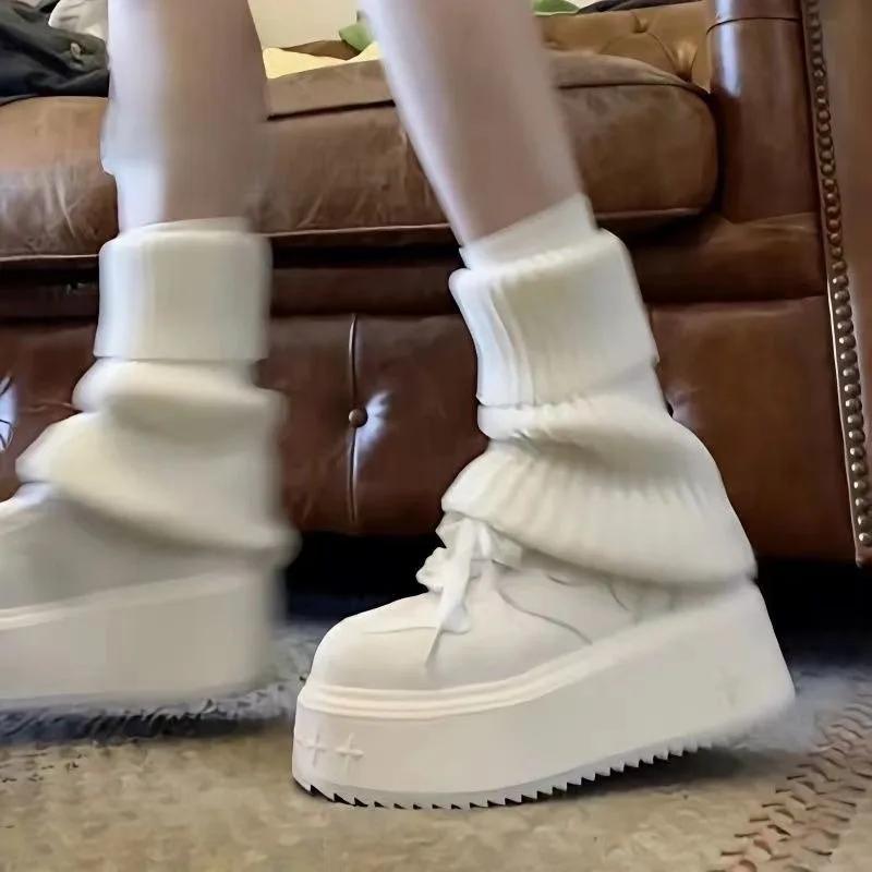 Platform Sneakers Women Autumn Fashion White Casual Shoes Ladies Height Increased Lace Up Vulcanize Shoe Zapatillas De Mujer