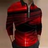 Striped Color Block Print Polo Shirts for Men Fashion Sport Lapel Golf T-Shirt Men Top Casual Commercial Long Sleeve T-Shirt Man