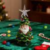 Lighted Up Santa Christmas Tree Decor 11 Inch Resin Old Man Christmas Tree Light with Multicolored Lights And Star Topper for Holiday Tabletop Decor