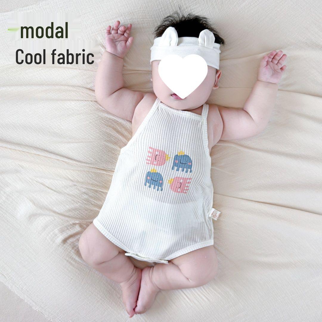 

Korean Style Baby Girl Summer Romper - Modal Sling Jumpsuit 59: 3-6 months, 11-16 lbs