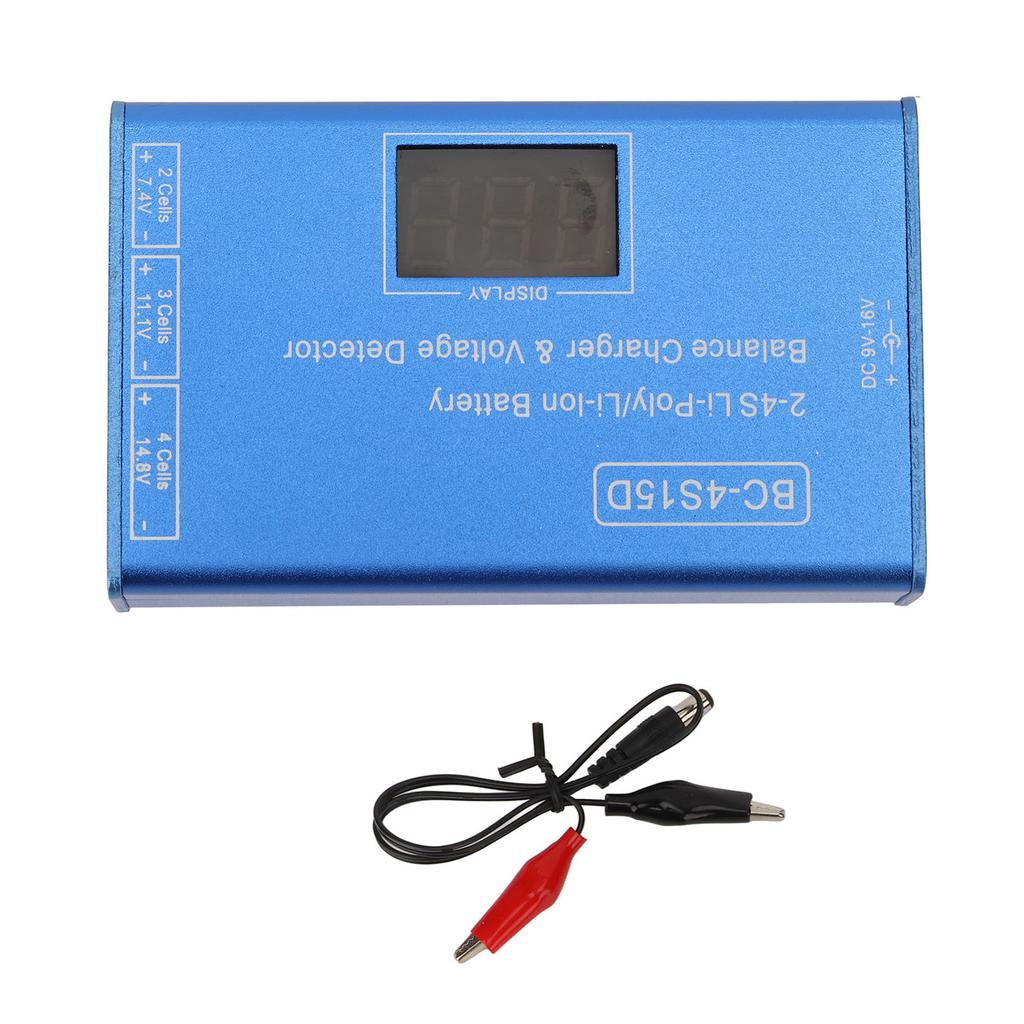 Battery Balance Charger 2‑4S Voltage Tester Digital Display AC 100‑240V for Lithium Batteries US Plug