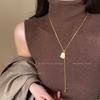 High-End Minimalist Geometric Pendant Necklace for Women - 2024 Autumn/Winter Light Luxury Sweater Chain