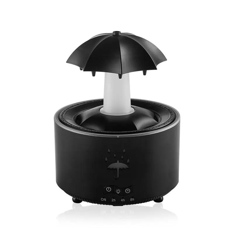 

Cloud Rain Rotating Umbrella Water Drop Aromatherapy Machine Air Humidifier Diffuser Fountain Water Drop 7-Color LED Night Light US чёрный