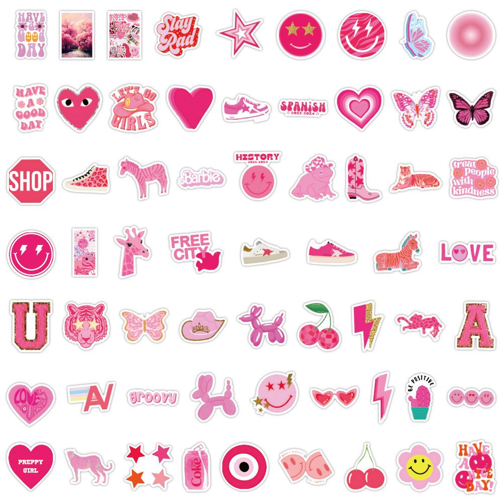 120 New Pink Pre-school Student Graffiti Stickers Suitcase Skateboard Notebook Water Cup Mobile Stickers