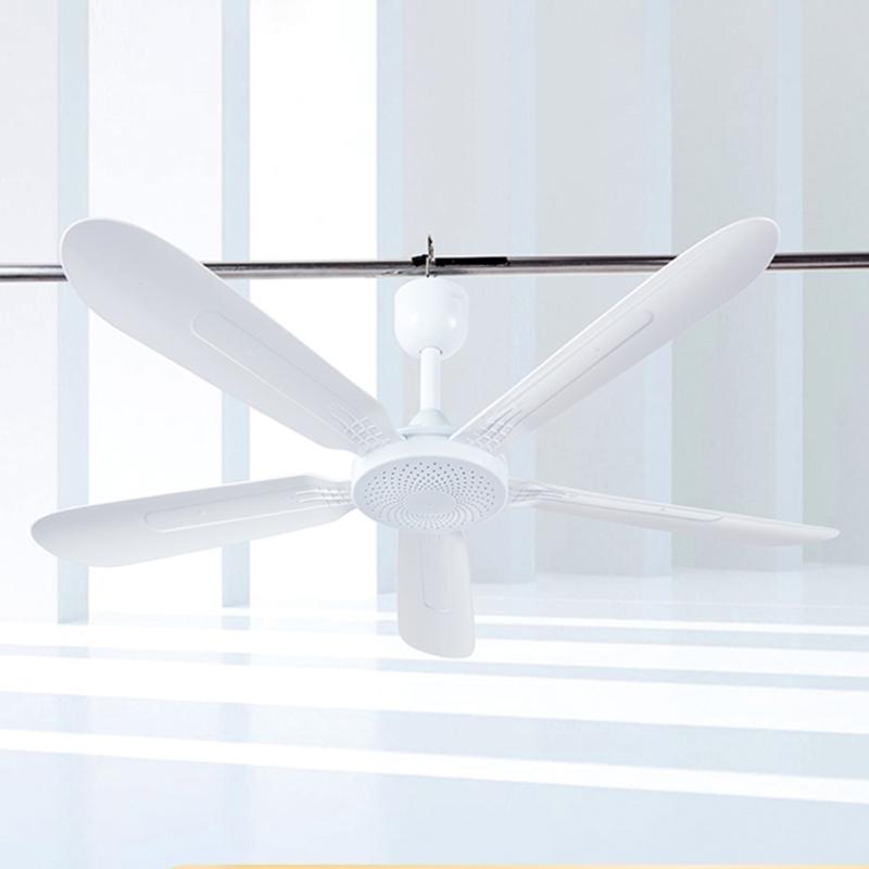 White Ceiling Fan 700mm Diameter Detachable Fan Leaf Convenient Remote Controlled Electric Fan for Bedroom Garden Tent