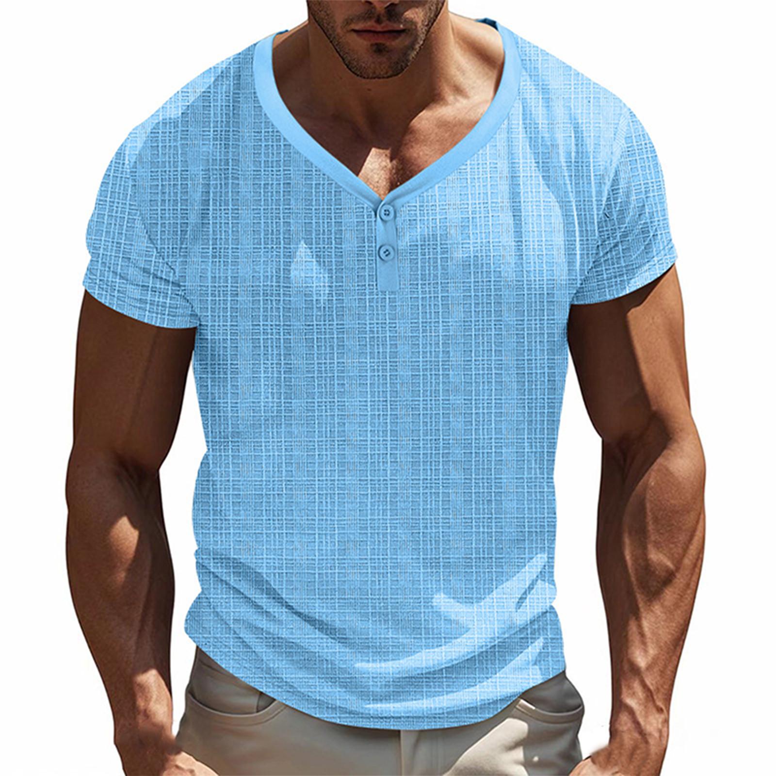 

Мужская футболка уличная повседневная мода с коротким рукавом XXL светло-синий