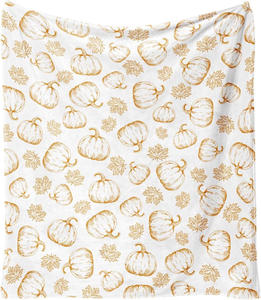 Halloween Blanket,Halloween Pink Pumpkin Ghost Mushroom Fleece Blankets,Fall Thanksgiving Farmhouse Gifts for Women Flannel Thro