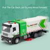 1/32 City Sweeper Model Toy Car Metal Diecast Sanitation Garbage Trucks Sound Light Pull Back Engineering for Kids Edutainment