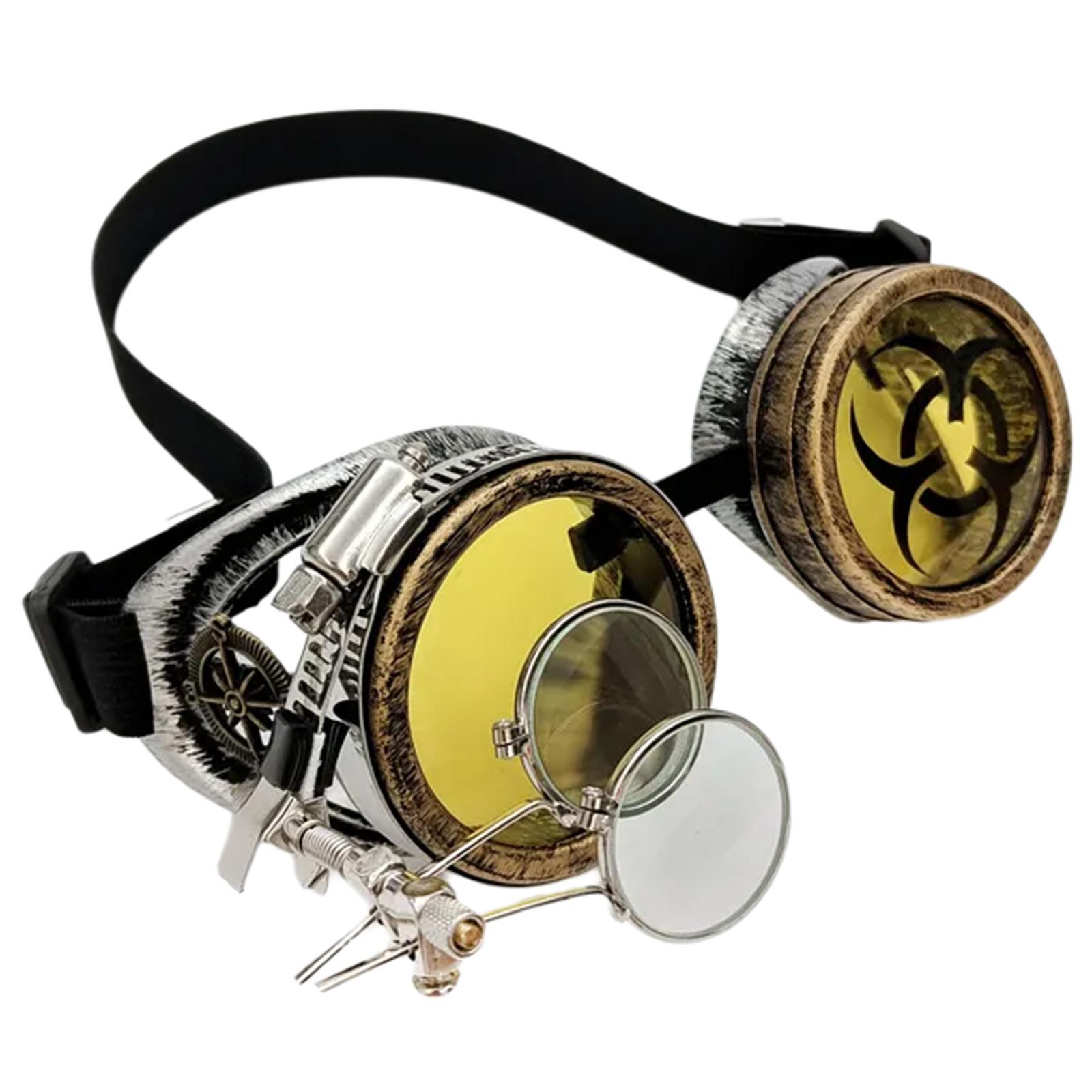 Retro Steampunk Goggles Victorian Style Goggles Gothic Glasses Halloween Cosplay Glasses for Festivals Theme Parties 3