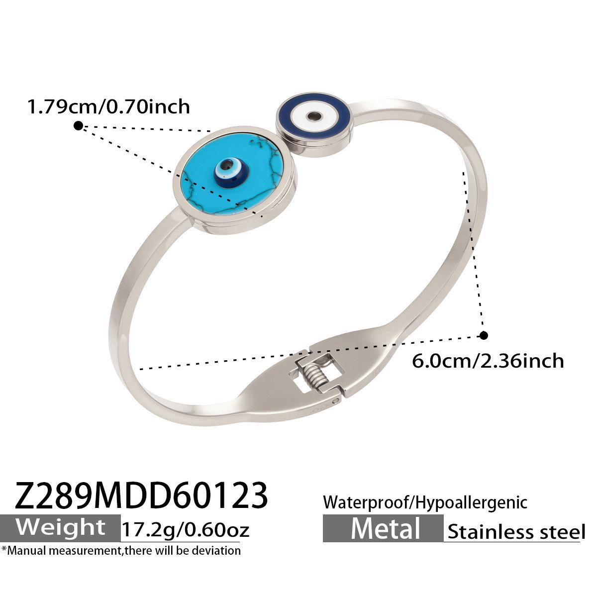 Creative Blue Eye Gold-Plated Stainless Steel Bracelet