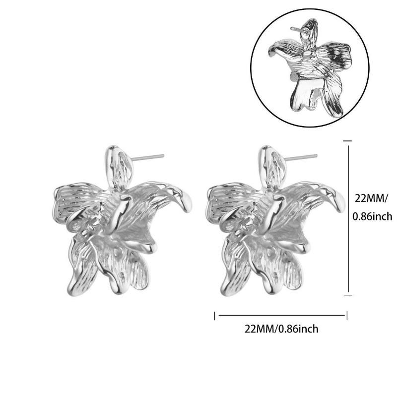 

Retro gold brushed lines curved irregular earrings women s sweet and cool temperament versatile earrings new