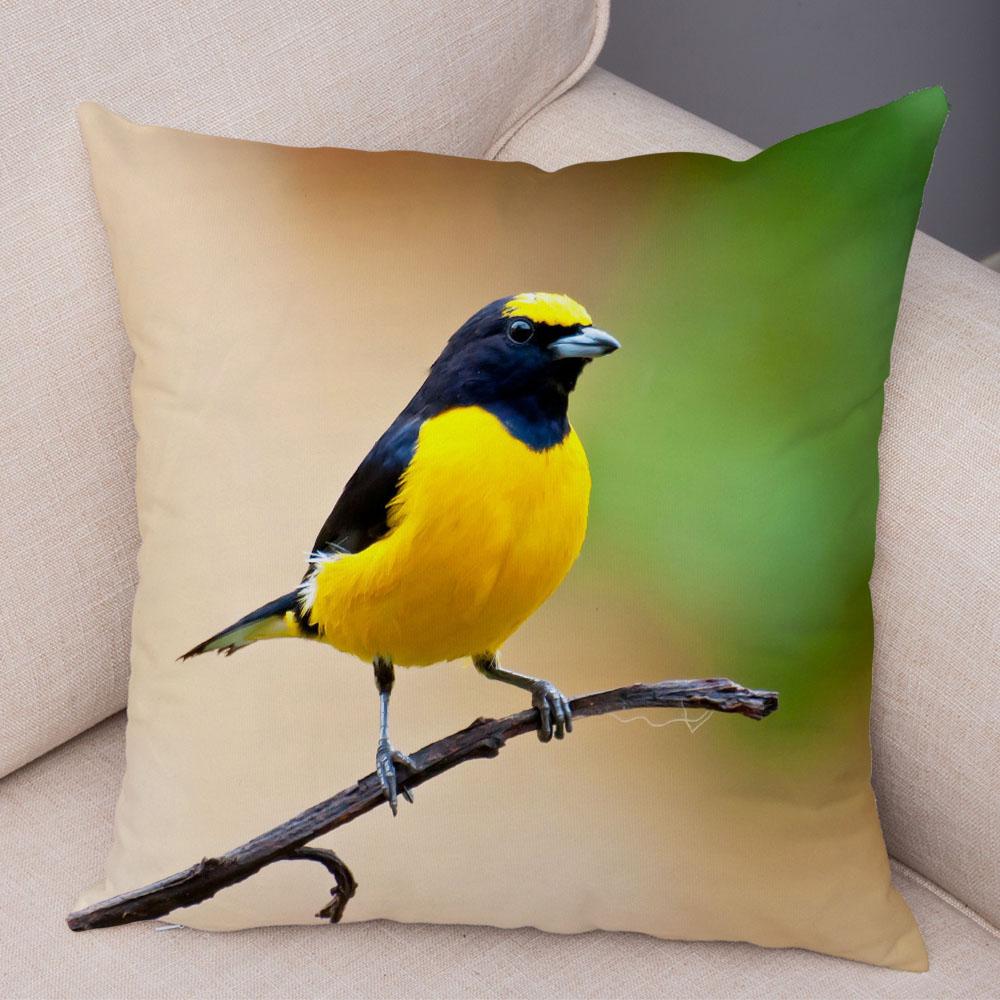 

Диван Домашня Автомобіль Наволочка Барвиста квітка Пташка Прикраса Мила дика природа Наволочка 40x40cm