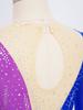 Girls Long Sleeve Finger Holes Keyhole Back Shiny Rhinestones Stirrup Bodysuit Gymnastics Dance Jumpsuit
