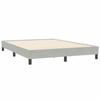 Box Spring Bed Without Mattress Light Grey 160 x 210 cm Velvet