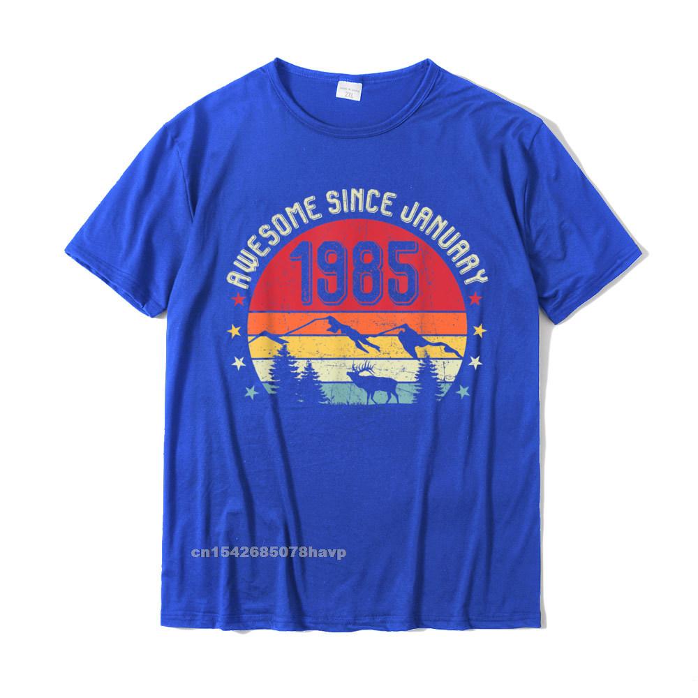 Awesome Since January 1985 Birthday Shirt Vintage Shirt TShirt Cotton Tees For Unisex Summer T Shirt Casual Retro
