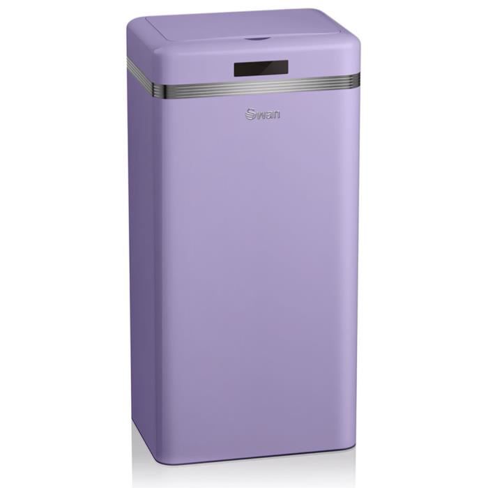 Poubelle Automatique - SWAN - SWKA4500PURNEU - 45 Litres - Métal - Violet