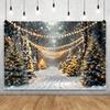 Winter Snowflake Christmas Photography Backdrop Decor Xmas Pine Tree Snowman Glitter Merry Christmas Party Photo Background Prop