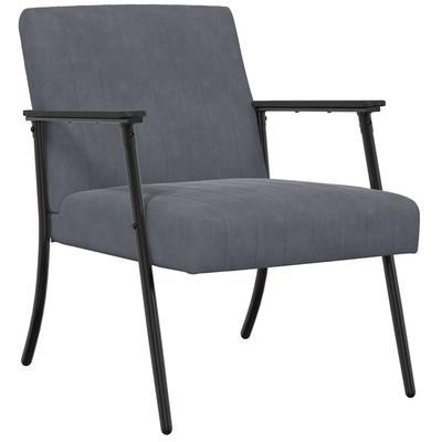 Armchair Dark Grey 59 X 75 X 78 Cm Velvet