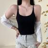 Spring/summer New Spice Girl Pure Color with Breast Pad Beautiful Back Halter Outside Wear Inside with A Base Comfortable Sleeveless Slim Vest Woman
