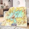 One Piece Route Map Print Blanket Warm Comfortable Flannel Blanket Suitable for Bedrooms,Sofas, Beds,Chairs 108