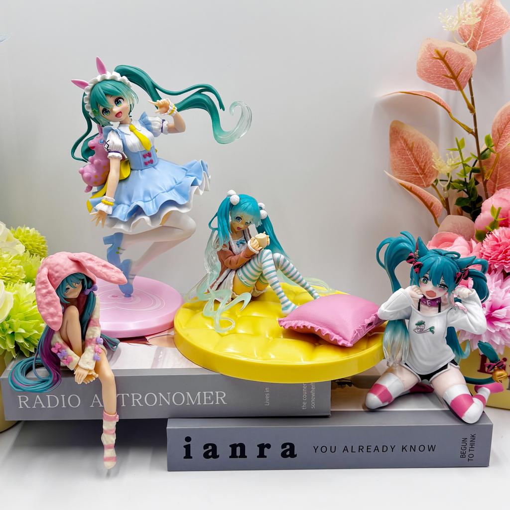 Hatsune Miki Anime Character Kawaii Pvc Model Standing and Sitting Doll Action Doll Collection Decorations Christmas Playthings Presents