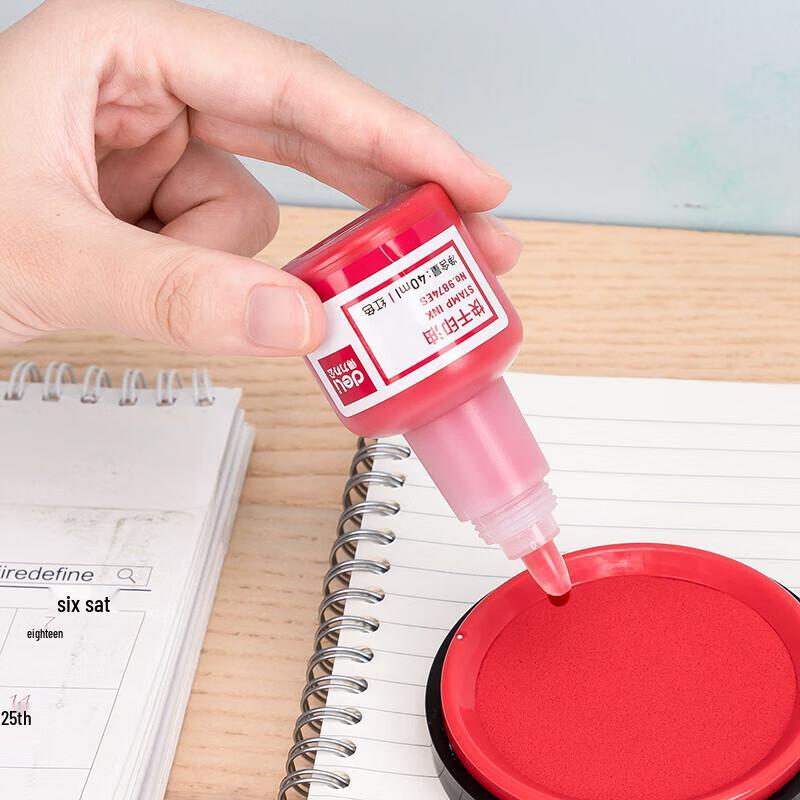 Deli Quick-Dry Red Ink Pad Refill Ink