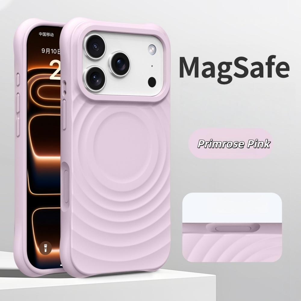 Coque de téléphone magnétique pour iPhone 17Pro Air 16 15 14 17 Pro Max Étui pour charge sans fil Magsafe Silicone Ondulation de l'eau Souple Coque
