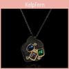 Gem Necklace Diamond Metal Geometric New Style French High End Simple Retro Pendant