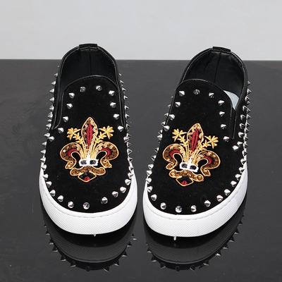 Chaussures de skate décontractées à semelles rouges, rivets, respirantes, chaussures paresseuses, chaussures de skate décontractées m
