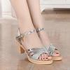sandalias women classic light weight peep toe silver sexy high quality sandals lady casual golden comfy heel sandal shoes ab553