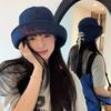 Versatile Denim Fishing Cap Korean Sun Protection Hat Foldable Denim Bucket Cap  Streetwear