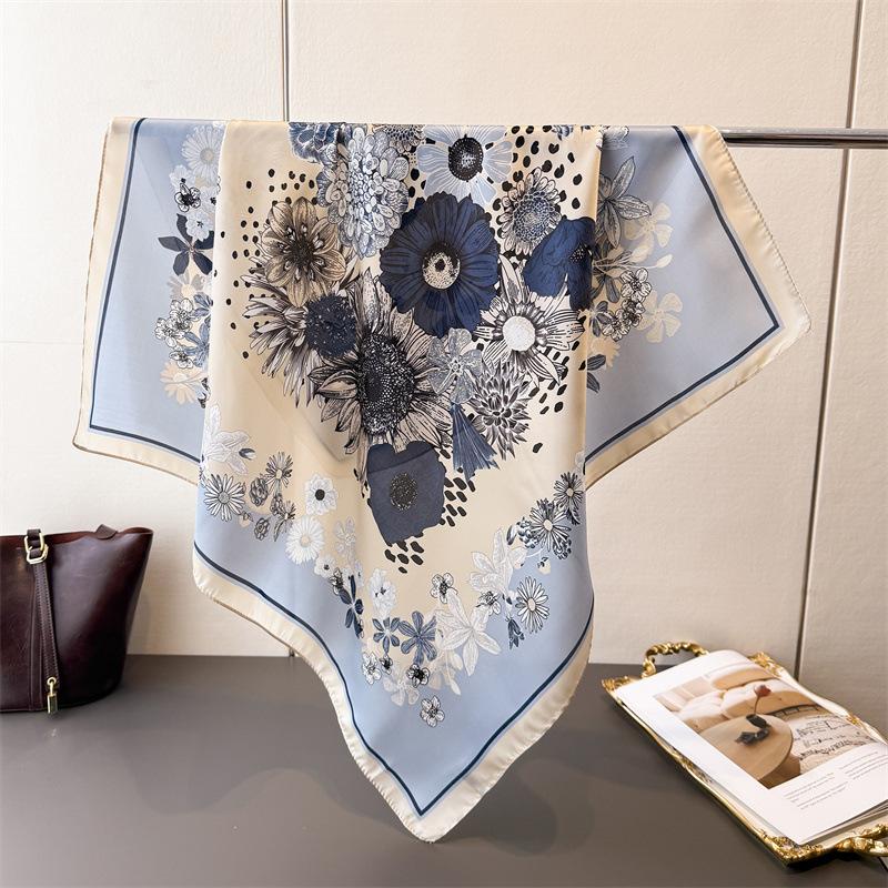 

Роскошные Новые Принтованные Шарфы Женский Шелковый Шарф Весна и Лето Цветочные Украшения Маленькие Галстуки-бабочки Повязки для волос Сумки Оптом