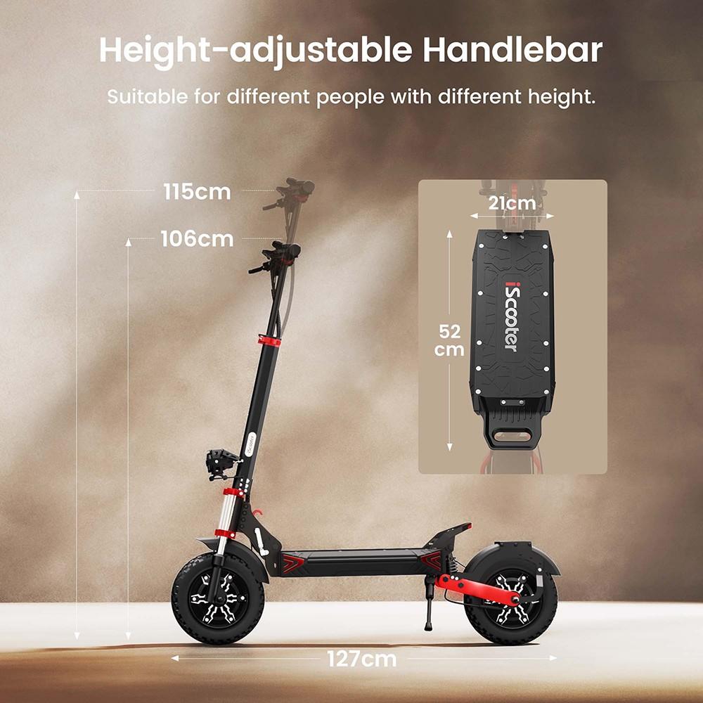 iScooter iX8 Electric Scooter, 2*1200W Motor, 48V 20AH Battery, 12-inch Tire, 60km/h Max Speed, 70km Range