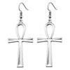 Vintage 2 Colors 52x28mm Ankh Cross Charms Drop Earrings Fashion Handmade Women Earring