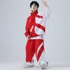 Children's Hip-hop Trendy Clothes for Boys and Girls Chinese Red Hip-hop Suits Opening Ceremony Performance Class Clothes