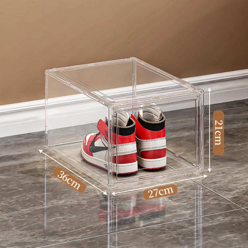 Acrylic Magnetic Shoe Storage Box – Transparent, Anti-Oxidation Shoe Cabinet and Rack for Sneakers.