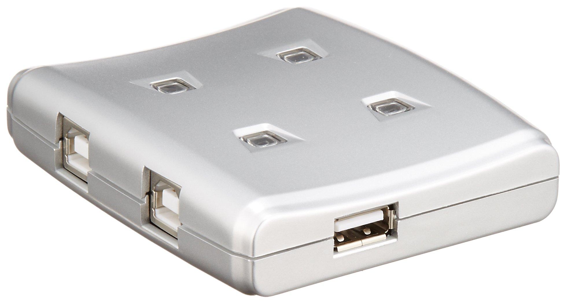 

ELECOM USB-переключатель ручной совместимый 4 шт. с функцией блокировки 2.0 USS2-W4