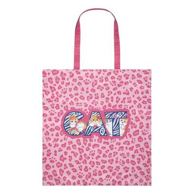 Mofusand GAL Nyan Faltbare Flache Öko-Tasche ( Rosa Leopardenmuster ) Japan NEU
