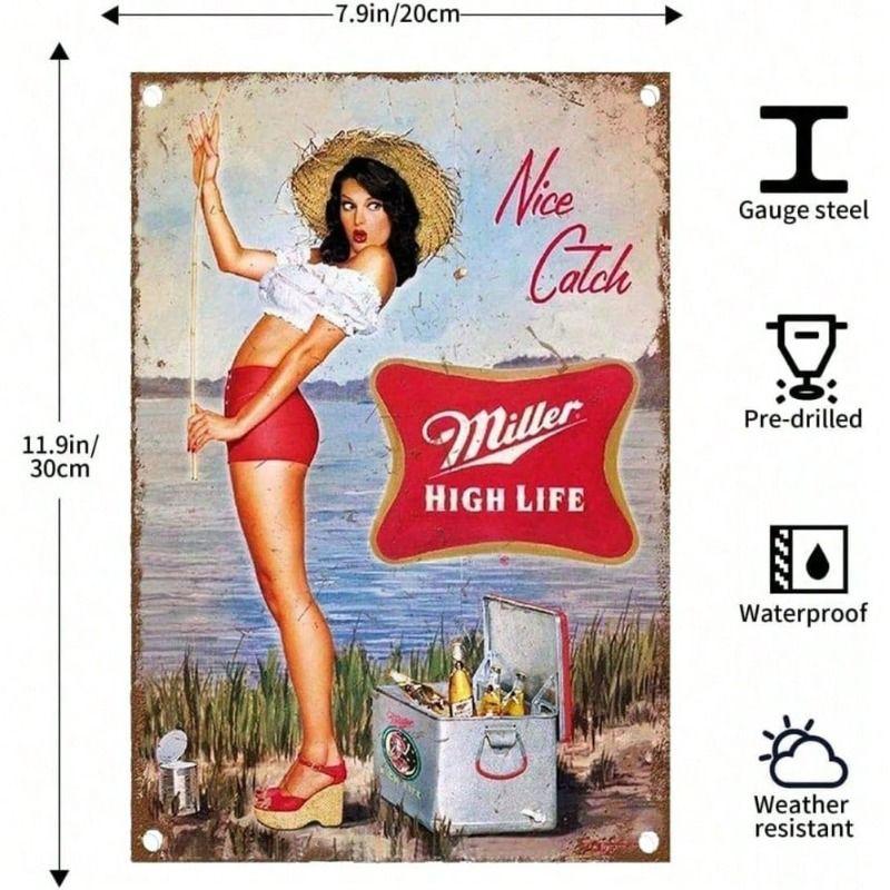 Retro Funny Theme Tin Paintings for Living Room Bedroom Kitchen Wall Decor