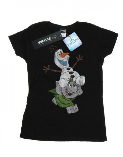 Disney Womens/Ladies Frozen Olaf And Troll Cotton T-Shirt