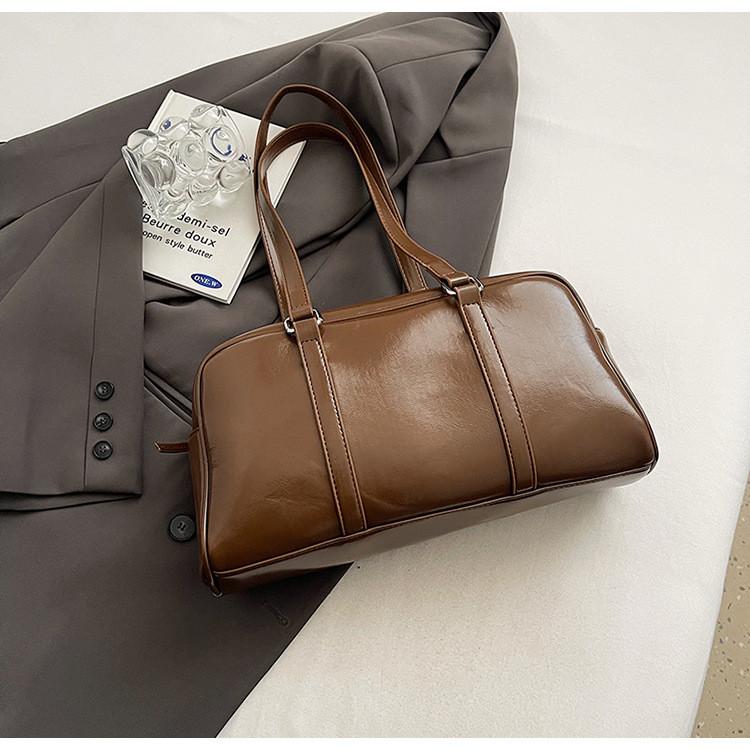 Ielgy Retro Portable Commuter Bag Niche Underarm Bag Simple Large-Capacity Shoulder Tote Bag