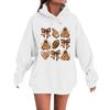 Women's Casual Fashion Comfortable Round Neck With Hood Long Sleeve Halloween Print Warm Sweatshirt