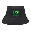 Cappello a Secchiello con Stampa Bandiera del Brasile, Cappello da Pescatore Patriottico Tinta Unita Unisex Colore Caramella Cappello da Spiaggia
