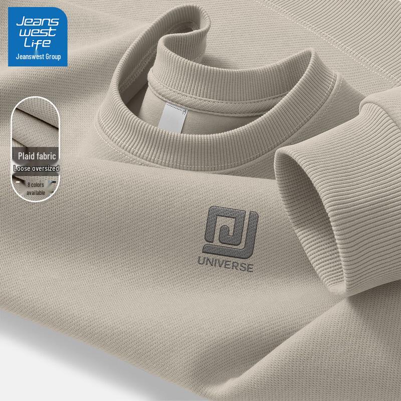 JEANSWEST LIFE Men's 2025 Spring/Autumn Round Neck Graphic Sweatshirt